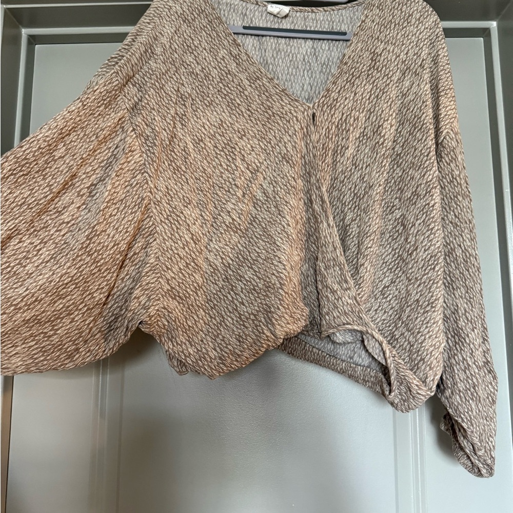 By Together Taupe Knit V-Neck Top